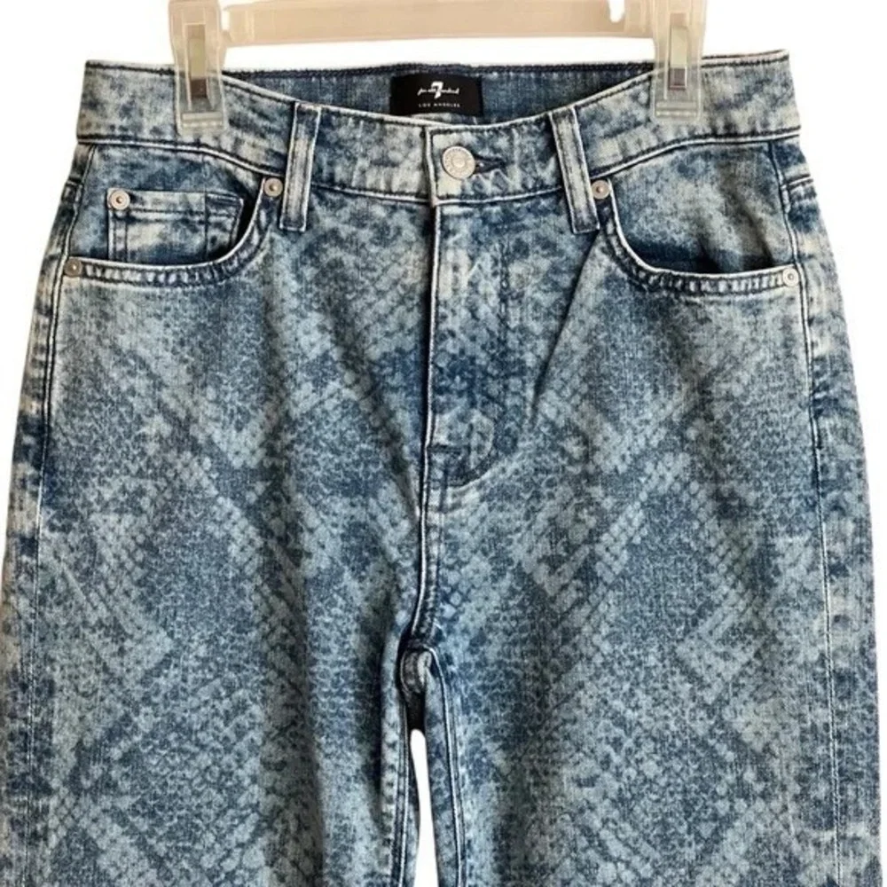7 For All Mankind Ginger Reed Laser Snake Indigo Wide Leg Jeans 26 AU6400362L